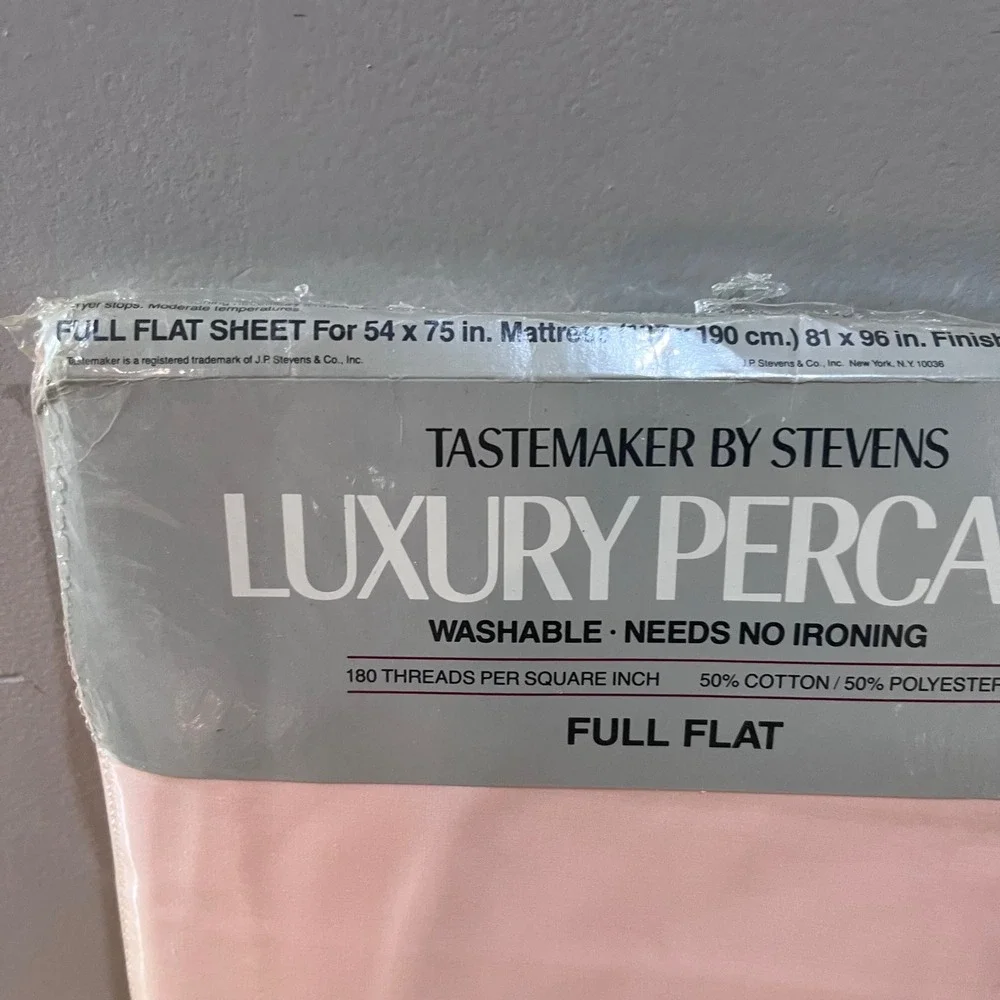 Vtg Tastemaker by Stevens Full Flat Sheet‎ Peach Luxury Percale Made in USA NEW